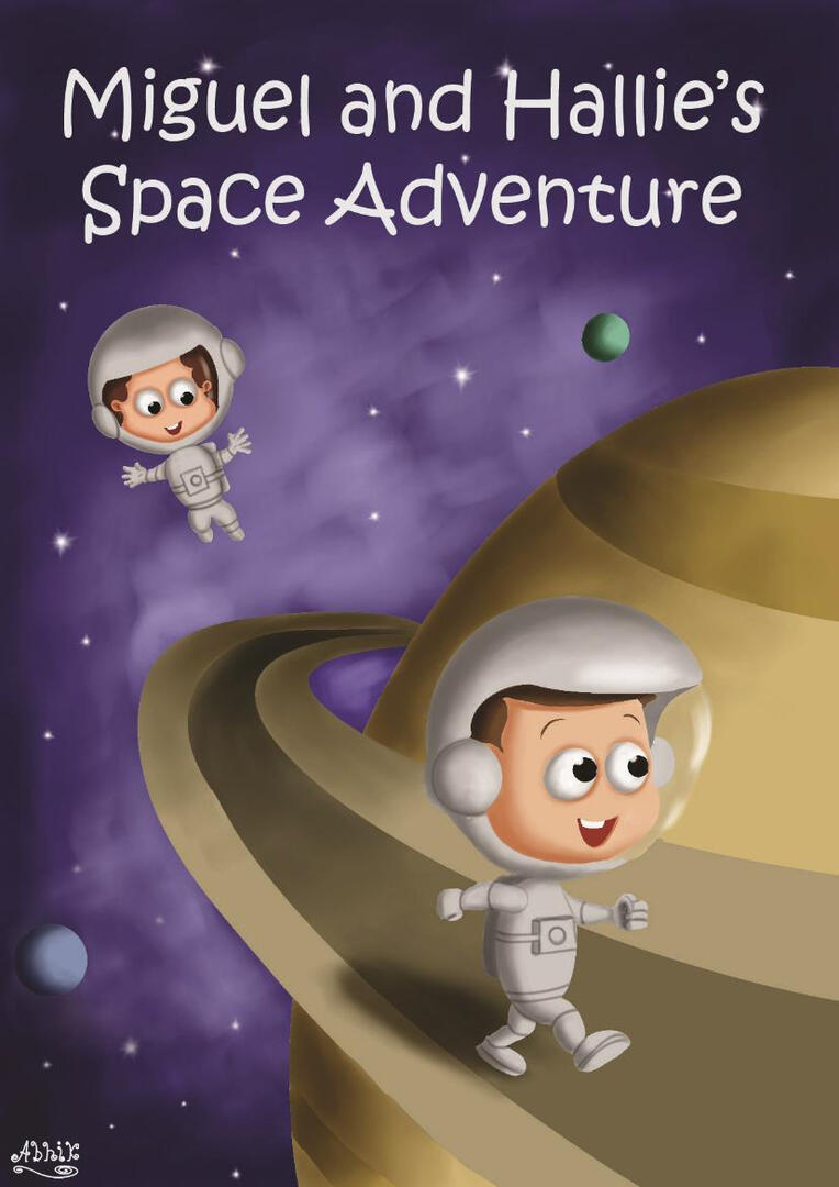 cartoon of two friends on a space adventure