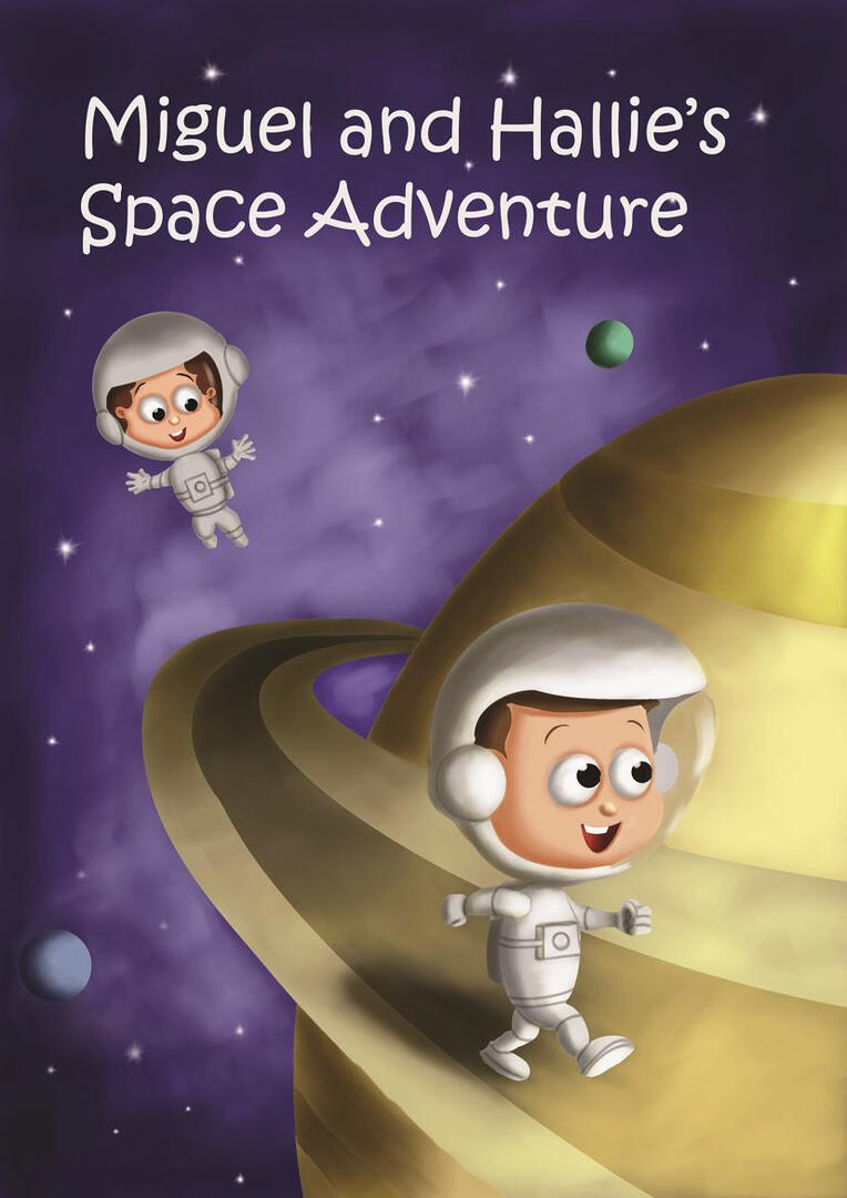 cartoon of two friends on a space adventure